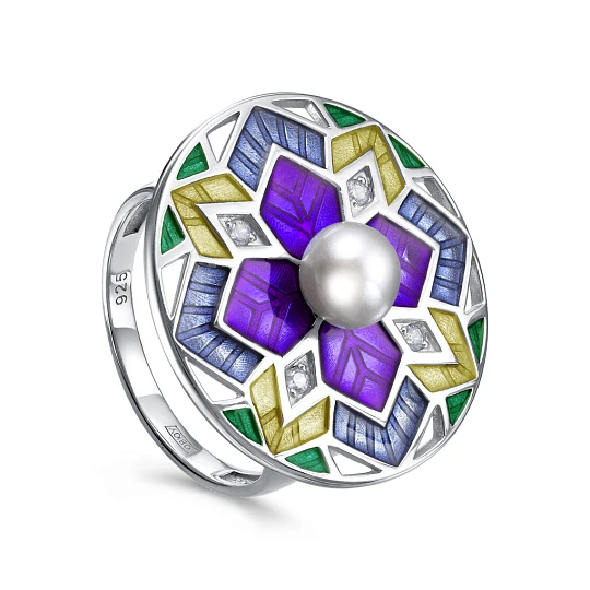 Кольцо серебряное 11-865-1501 | Кольца с жемчугом купить по выгодной цене в ювелирном магазине ⭐️ «Золотая Подкова»