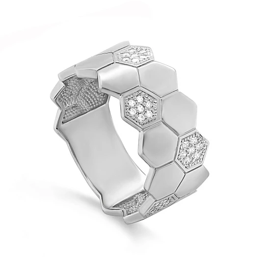 Кольцо серебряное 1-150-7900 | Кольца с фианитом купить по выгодной цене в ювелирном магазине ⭐️ «Золотая Подкова»