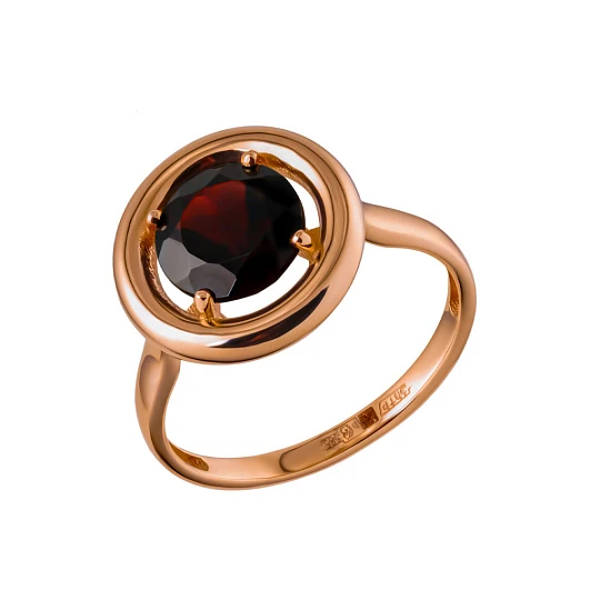 Кольцо золотое 11804752Гранат | Кольца с гранатом купить по выгодной цене в ювелирном магазине ⭐️ «Золотая Подкова»