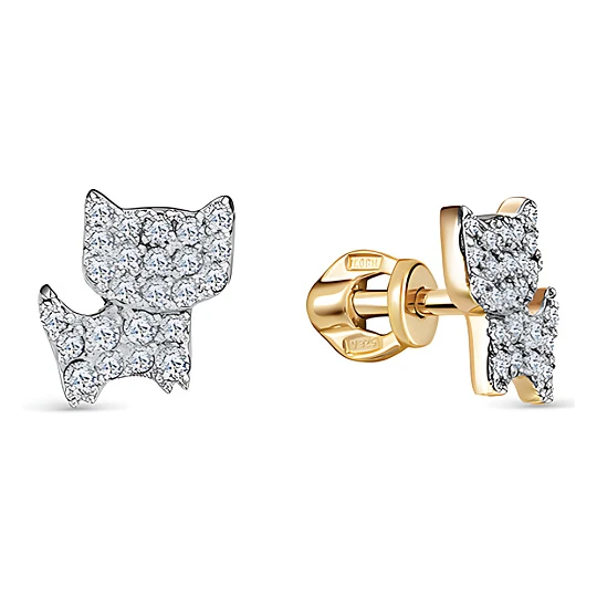 Серьги золотые С132-1947 | Ювелирные изделия в сети Золотая Подкова