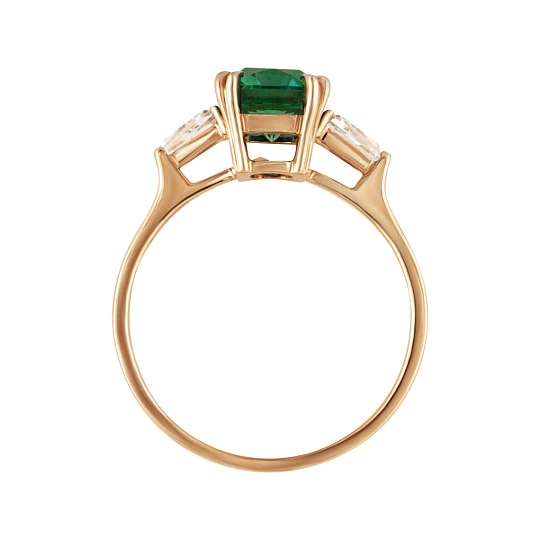 Кольцо золотое 920502Изумруд гт. | Кольца с изумрудами купить по выгодной цене в ювелирном магазине ⭐️ «Золотая Подкова»