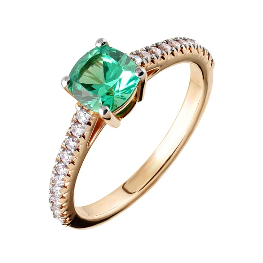 Кольцо золотое 920484Л.Цаворит | Ювелирные изделия от бренда Золотая Подкова купить по доступной цене в ювелирной сети «Золотая Подкова»