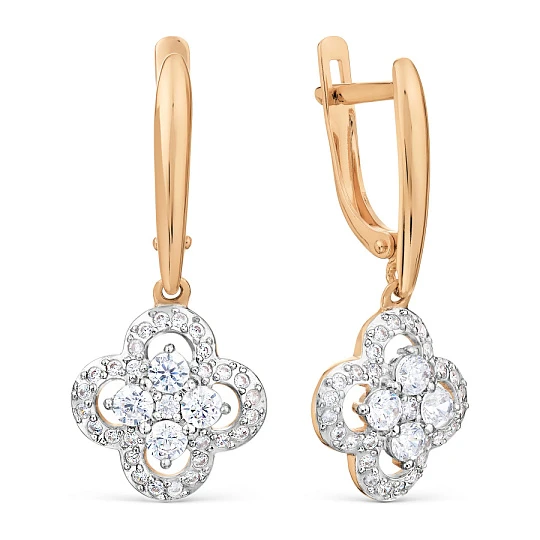 Серьги золотые Т147029964 | Ювелирные изделия от бренда Каратов 💍 купить по доступной цене в ювелирной сети «Золотая Подкова»