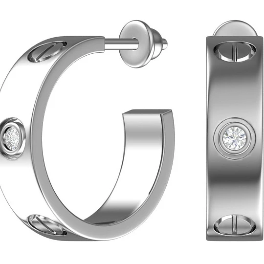 Серьги серебряные 6101311-00775 | Пусеты гвоздики серьги купить по выгодной цене в ювелирном магазине ⭐️ «Золотая Подкова»