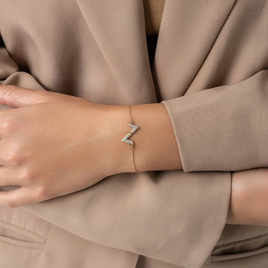 Браслет золотой 980409 | Браслеты с фианитом купить по выгодной цене в ювелирном магазине ⭐️ «Золотая Подкова»