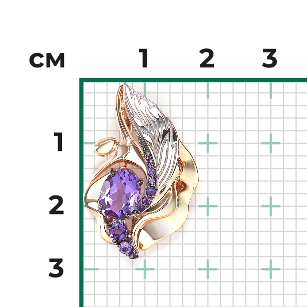 Подвеска золотая 03-3438-00-203-1111 №22 22 | Подвески и кулоны с аметистом купить по выгодной цене в ювелирном магазине ⭐️ «Золотая Подкова»