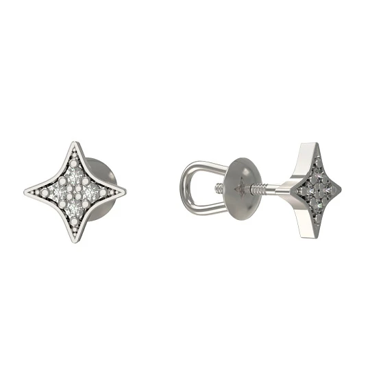 Серьги серебряные 1034642-01110 | Пусеты винтовые серьги купить по выгодной цене в ювелирном магазине ⭐️ «Золотая Подкова»