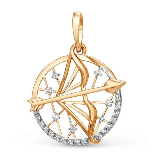 Подвеска золотая 101138-1102 "Стрелец" | Ювелирные изделия в сети Золотая Подкова