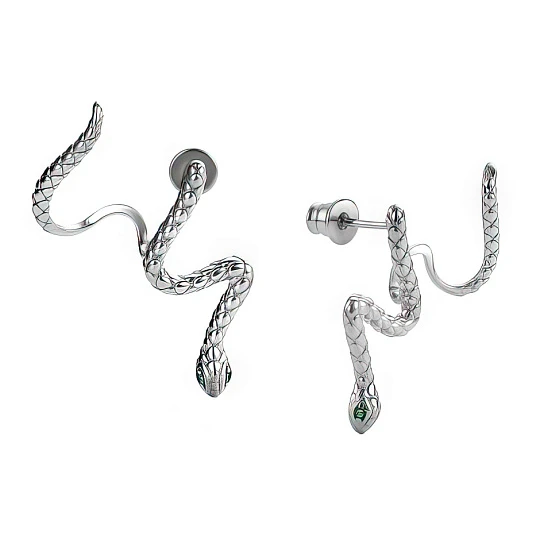 Серьги из серебра с фианитами