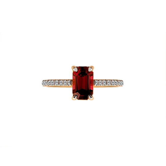 Кольцо золотое 920481Бр.Гранат | Кольца с родолитом купить по выгодной цене в ювелирном магазине ⭐️ «Золотая Подкова»