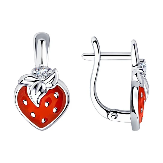 Серьги серебряные 94023703 | Ювелирные изделия в сети Золотая Подкова