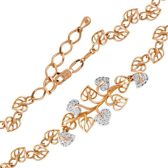 Браслет золотой 05-0529-00-401-1110-24 | Браслеты с фианитом купить по выгодной цене в ювелирном магазине ⭐️ «Золотая Подкова»