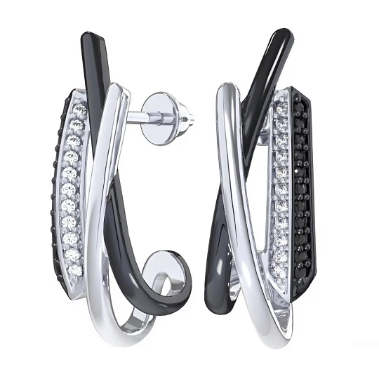 Серьги серебряные 6001748-00215 | Пусеты гвоздики серьги купить по выгодной цене в ювелирном магазине ⭐️ «Золотая Подкова»