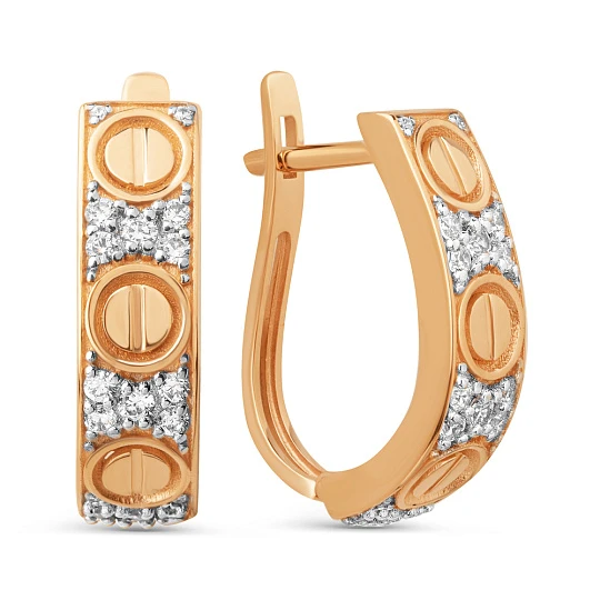 Серьги золотые 902012-1102 | Серьги с фианитом купить по выгодной цене в ювелирном магазине ⭐️ «Золотая Подкова»