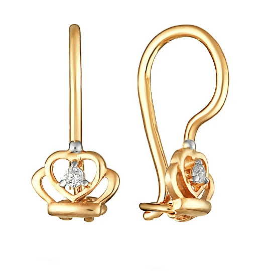 Серьги золотые С112-1899Бр | Ювелирные изделия в сети Золотая Подкова