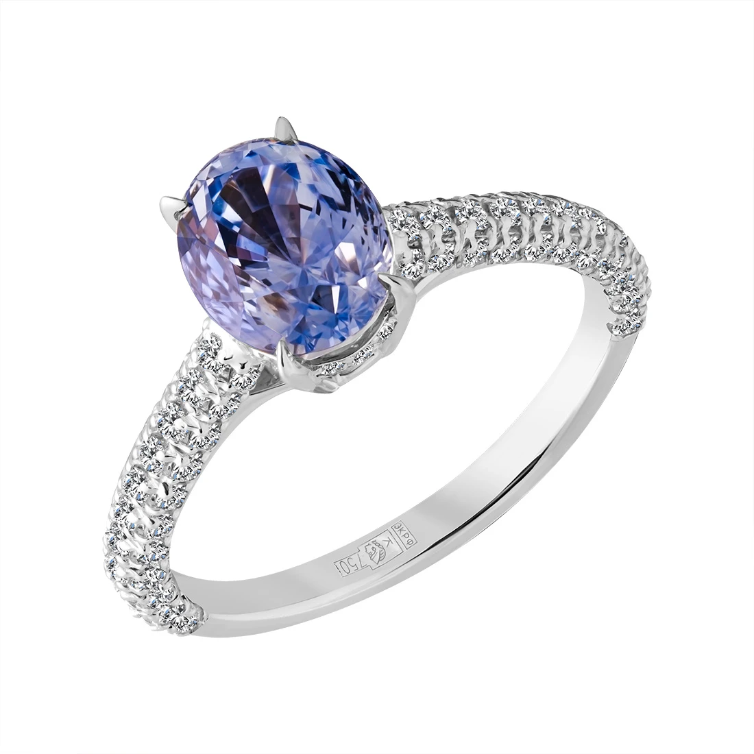 Кольцо золотое 902-00538-91-11-02-10 | Кольца с сапфиром купить по выгодной цене в ювелирном магазине ⭐️ «Золотая Подкова»