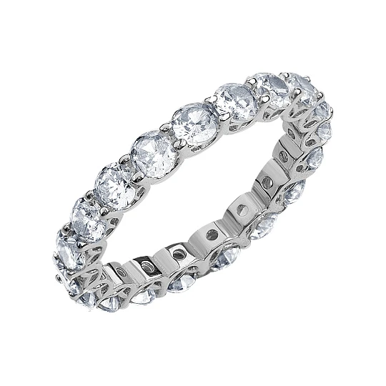 Кольцо из серебра с фианитами