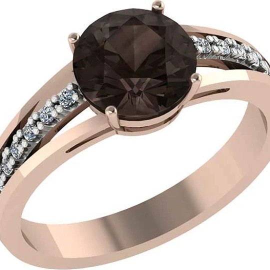 Кольцо золотое 1054051-11130-R | Кольца с раухтопазом купить по выгодной цене в ювелирном магазине ⭐️ «Золотая Подкова»