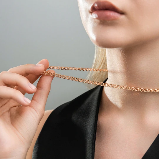 Цепь золотая ЦПГР00512060 | Цепи купить по выгодной цене в ювелирном магазине ⭐️ «Золотая Подкова»