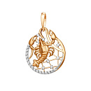 Подвеска золотая 101158-1102 "Рак" | Подвеска золотая 101158-1102 "Рак" купить по цене 28279 руб. в ювелирном магазине ⭐️ «Золотая Подкова»