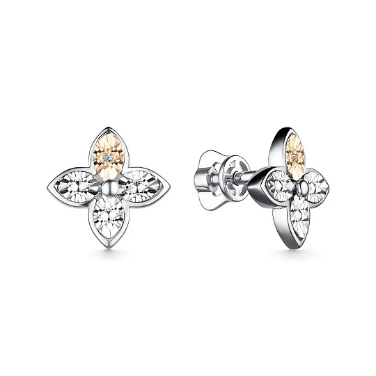 Серьги из серебра с бриллиантами
