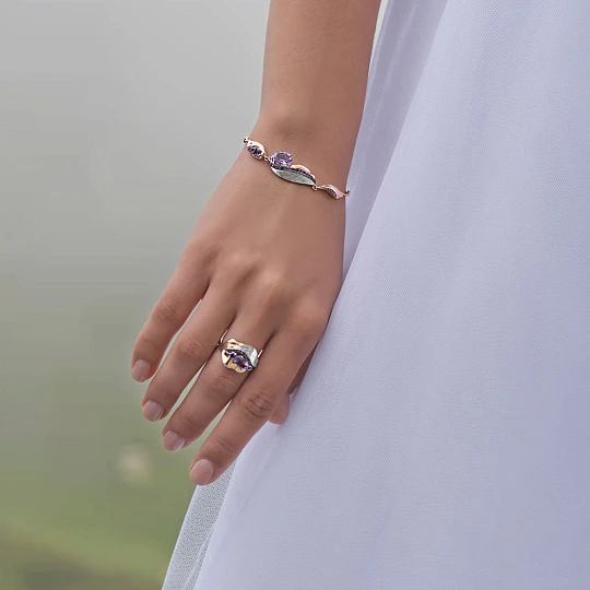 Браслет золотой 05-0797-00-203-1111 №22 6 | Браслеты с аметистом купить по выгодной цене в ювелирном магазине ⭐️ «Золотая Подкова»