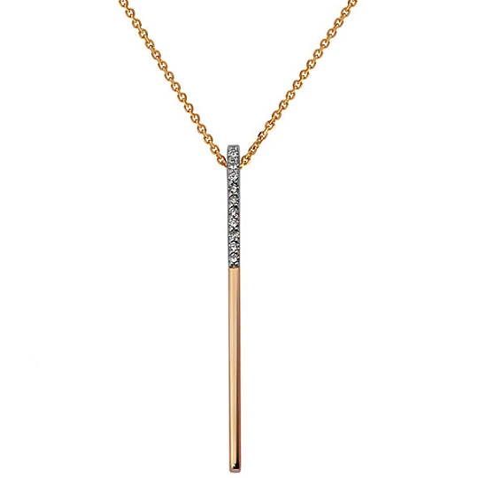 Колье золотое 806-02041-10-11-00-10 Брусок | Колье с бриллиантами купить по выгодной цене в ювелирном магазине ⭐️ «Золотая Подкова»