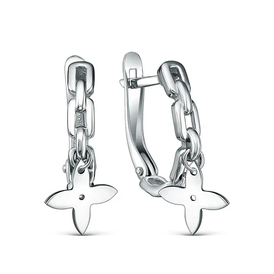 Серьги серебряные 520-10-450-2р | Серьги без вставок купить по выгодной цене в ювелирном магазине ⭐️ «Золотая Подкова»