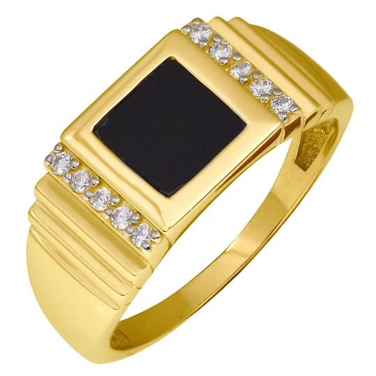 Кольцо золотое 801-00530-10-00-12-00 | Кольца с агатами купить по выгодной цене в ювелирном магазине ⭐️ «Золотая Подкова»