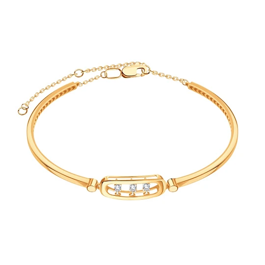 Браслет золотой Т141101055 | Жесткие браслеты купить по выгодной цене в ювелирном магазине ⭐️ «Золотая Подкова»