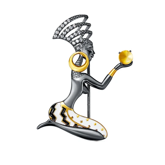 Брошь серебряная 5-199-2901 | Серебряные броши купить по выгодной цене в ювелирном магазине ⭐️ «Золотая Подкова»