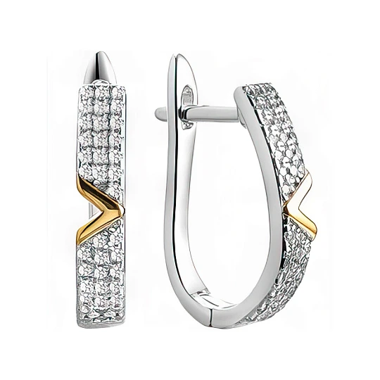 Серьги серебряные SL-E01801-X-WL-X-X-W | Серьги с фианитом купить по выгодной цене в ювелирном магазине ⭐️ «Золотая Подкова»