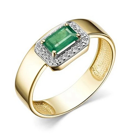 Кольцо золотое 15628-301 | Кольца с изумрудами купить по выгодной цене в ювелирном магазине ⭐️ «Золотая Подкова»