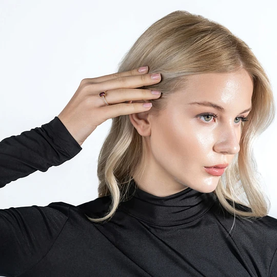 Кольцо золотое 920481Бр.Гранат | Кольца с родолитом купить по выгодной цене в ювелирном магазине ⭐️ «Золотая Подкова»