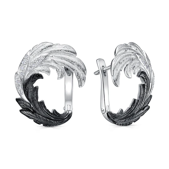 Серьги серебряные 12-749-7989 | Женские серебряные серьги купить по выгодной цене в ювелирном магазине ⭐️ «Золотая Подкова»