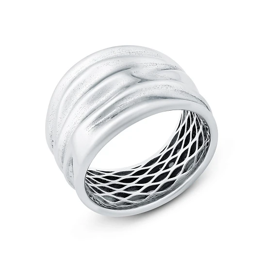 Кольцо серебряное 01087-10-090101-00 | Кольца без вставок купить по выгодной цене в ювелирном магазине ⭐️ «Золотая Подкова»