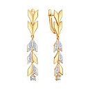 Серьги золотые Т14202В380 | Серьги золотые Т14202В380 купить по цене 98550 руб. в ювелирном магазине ⭐️ «Золотая Подкова»