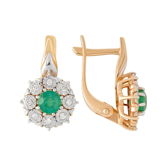 Серьги золотые 803-02443-30-11-01-10 | Серьги с изумрудами купить по выгодной цене в ювелирном магазине ⭐️ «Золотая Подкова»
