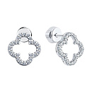 Серьги серебряные 94025798 | Серьги серебряные 94025798 купить по цене 4439 руб. в ювелирном магазине ⭐️ «Золотая Подкова»