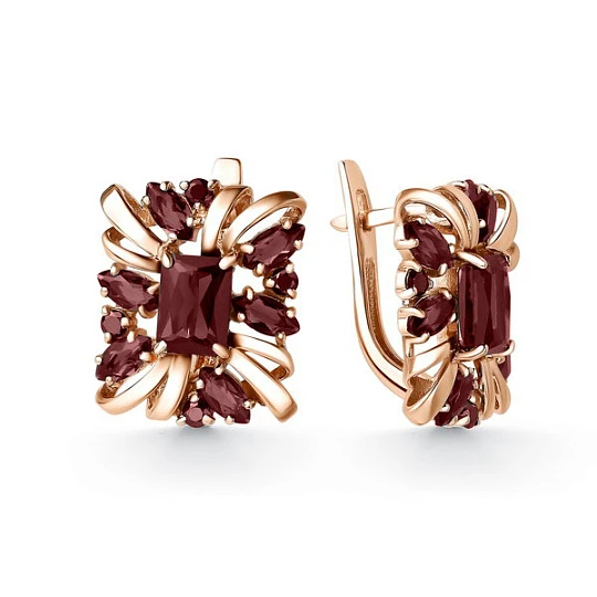 Серьги золотые 20491992 Гранат | Серьги с гранатом купить по выгодной цене в ювелирном магазине ⭐️ «Золотая Подкова»