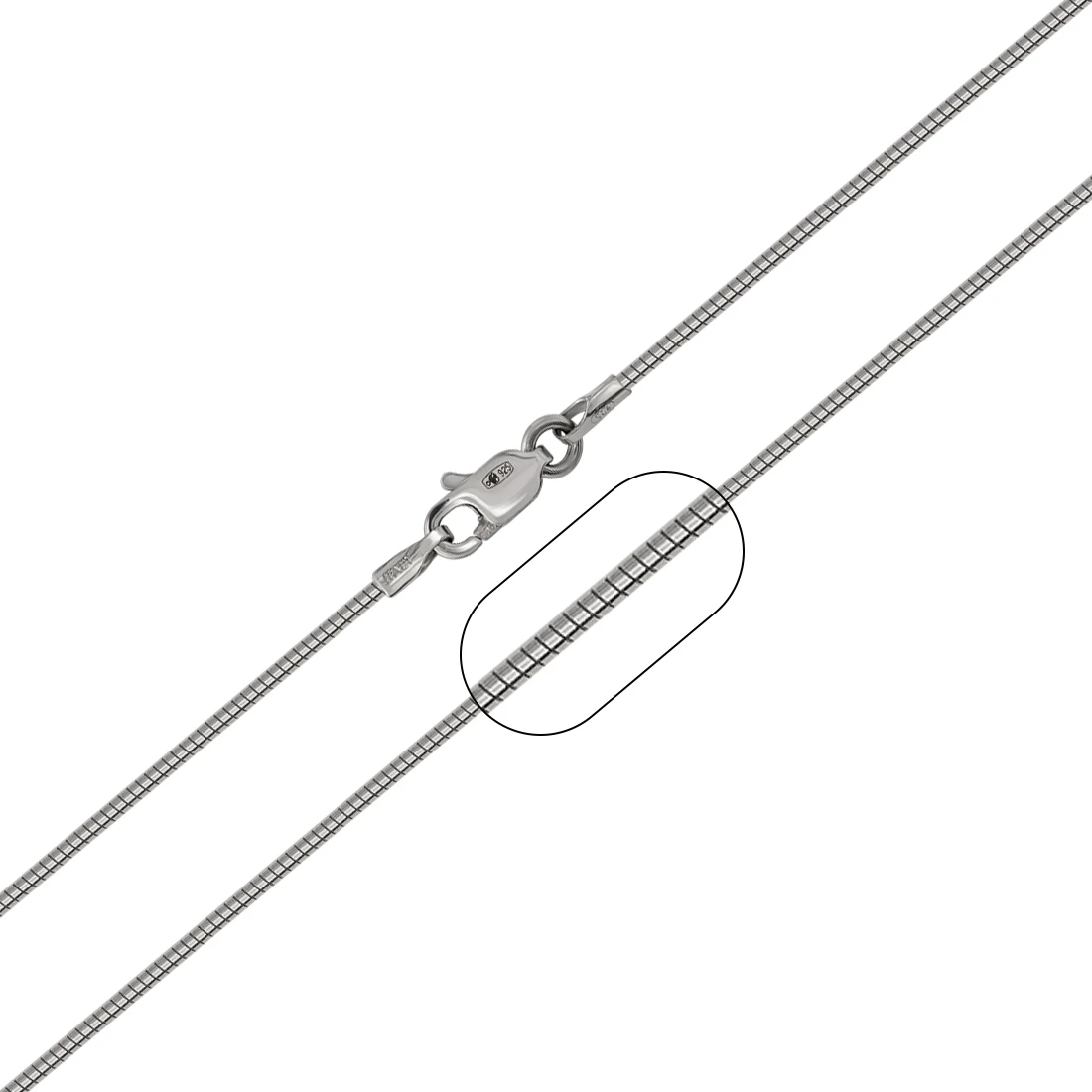 Цепь серебряная OMTDT100-Rd | Цепи купить по доступной цене в ювелирном магазине «Золотая Подкова»