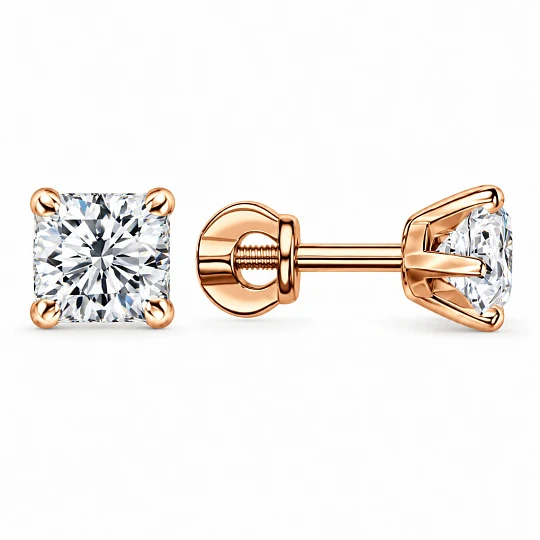 Серьги из золота с фианитами