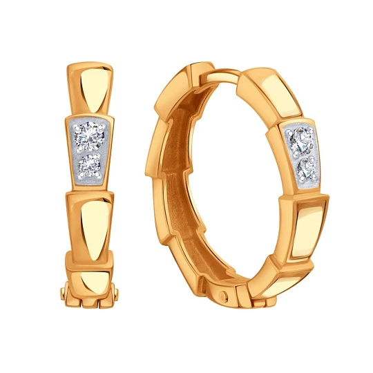 Серьги золотые Т14102Г157 | Ювелирные изделия от бренда Каратов 💍 купить по доступной цене в ювелирной сети «Золотая Подкова»