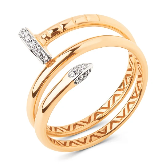 Кольцо золотое 904161-1102 | Кольца с фианитом купить по выгодной цене в ювелирном магазине ⭐️ «Золотая Подкова»