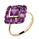 Кольцо золотое 1341536 Аметист | Кольцо золотое 1341536 Аметист купить по цене 72030 руб. в ювелирном магазине ⭐️ «Золотая Подкова»