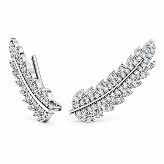 Серьги из серебра с фианитами