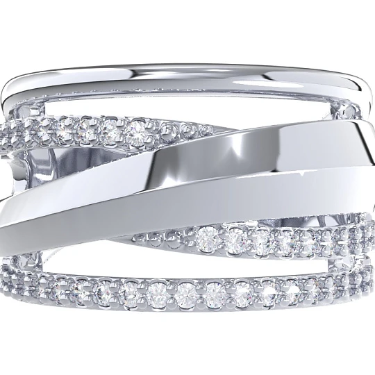 Кольцо из серебра с фианитами