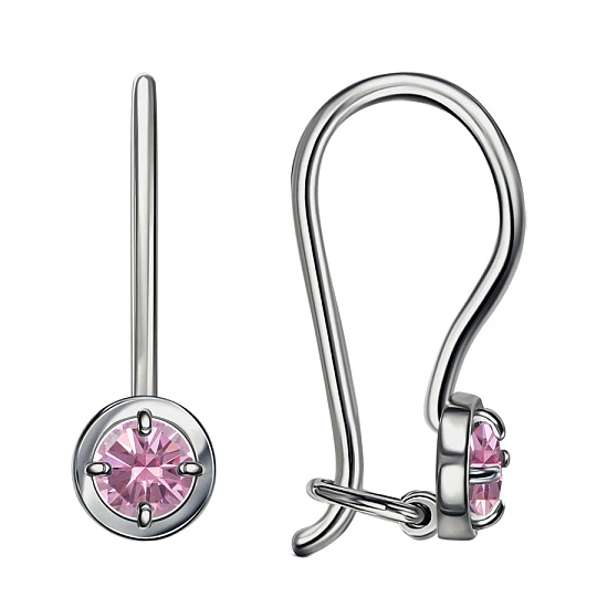 Серьги серебряные С630-1742Роз | Серьги купить по доступной цене в ювелирном магазине «Золотая Подкова»