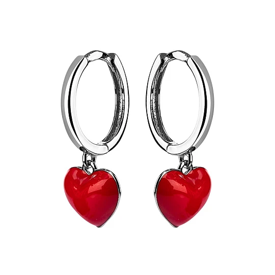 Серьги серебряные E86320225-Rd | Ювелирные изделия в сети Золотая Подкова
