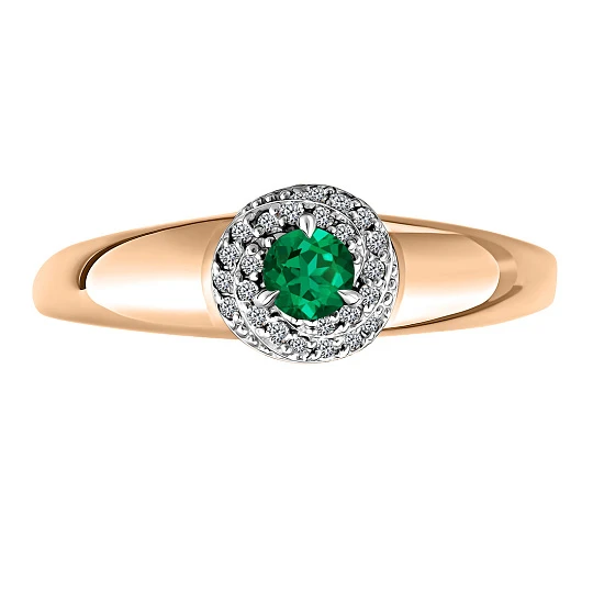 Кольцо золотое 822321Бр.Изумруд